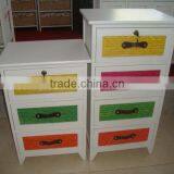Wooden Cabinet With 3drawers/colorful Wooden Storage Cabinet/wooden Chest thumbnail-2