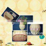 Rattan hanging wall flower basket