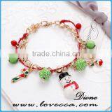 Christmas Snowman Gift Jewelry Bead Charm Bracelets With Christmas Elements thumbnail-2