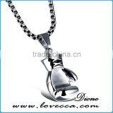 Black/Steel/Gold Color Fashion Mini Boxing Glove Necklace Boxing Jewelry Stainless Steel Necklace thumbnail-2