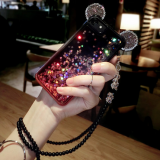 Diamond Cell Phone Cover Soft Shell Silicone Mobile Phone Cases for IPhone7/7Plus/6/6s/6plus/6splus Neck Lanyard Rope thumbnail-1