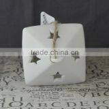 Star Christmas Tree Hollow Design Ceramic X'mas T-light Holder House Hanging thumbnail-4