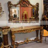 Reproduction Furniture Living Room Console Table and Mirror Set