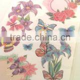 Elegant Lily & Butterfly Design Sticker, Classic Decorative Shinny Glitter Sticker thumbnail-5