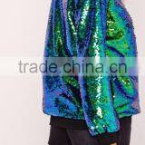 Fashion Design Guangzhou Women Clothes Sequins Bomber Jacket thumbnail-3