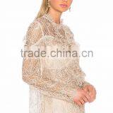 Fashion Lace Top Elegant Women Casual Tops Latest Saree Blouse Designs thumbnail-4