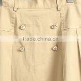 China Manufacture Girls Pleat Khaki School Uniform Skirt thumbnail-4