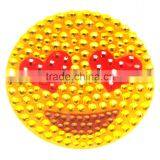 Top Quality Smiley Blue Glitter Acrylic Stone Sticker Custom Emoji Rhinestone Sticker Self Adhesive thumbnail-4