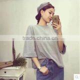 Han Edition Leisure of Lovely Idea Wacky Embroidery Patch Dinosaur Loose Short Sleeve T-shirt Girl Summer Hitting Scene thumbnail-1