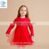 Children Party Dress With 100% Cotton Lining Kids Party Wear Dresses For Girls Color Red thumbnail-2