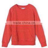 High Quality Simple Womens Pillover Plain O-neck Sweatshirts With Pocket thumbnail-2