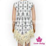 48BQA142 Lovebaby FAUX SUEDE Fabric Printed Kinds Of Pattern Sleeveless With Gilrs Accessory Tassel Dress thumbnail-6