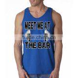 Custom Fashion Design Printed Wholesale Mens 100% Cotton Gym Tank Top thumbnail-5