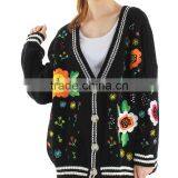 Floral Embroidery Cardigan Kimono 2017 Autumn Women Plus Size Cardigan Sweater thumbnail-4
