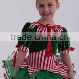 2016 Christmas Elf with hat, green velvet and red-white stripped lycra