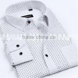 In stock cheap dot printed formal shirt for mens collared uniform work shirt