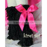 Kids Black Lace Petti Warmers With Hot Pink Bow LM3B5 thumbnail-1