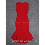 New Fashion Dress Design Elegant Ladies Red Mermaid Evening Dress thumbnail-3