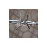 2 Strands 4 Point Galvanized Barbed Wire Fence , Steel Wire Fabric