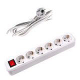 6 gang extension socket with wire and switch