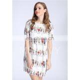 Floral Digital Printed Silk Crepe de Chine Dress thumbnail-4