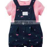 2017 New Arrival Summer Children's Clothing Sets Wholesale Baby Clothes Pink Shirt And Shorts New Baby Suit thumbnail-2