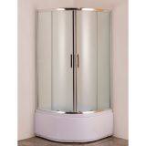 Simple Shower Enclosure/sliding Door/sector Shape/high Tray M1102 thumbnail-1
