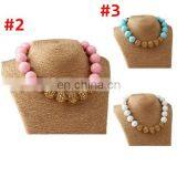 Valentine'sDay Baby Girl Necklace Kids Pink Chunky Bubblegum Beads Necklace Love Hear Pendants 35Styles thumbnail-5