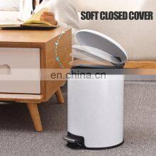 Круглая нержавеющая стальная мусорка 2021 года с мягким закрытием и педалью, объемом 5 л, 12 л, 30 л для кухни и гостиной thumbnail-3
