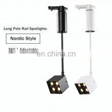 Nordic Modern Track Light 8W Long Pole Rail Spotlight LED Track Light AC 110V 220V Black/White Guide Rail Track Light thumbnail-1