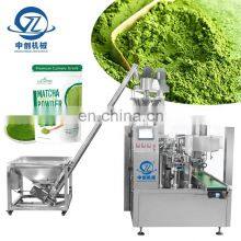 Машина для наполнения и укупорки готовых пакетов из пластика для упаковки в дойпак с молнией для порошков протеина, шоколада и матча