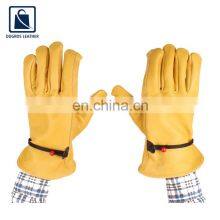 Hot Selling Leather Hem Binding Golden Yellow Color Leather Gloves Manufacturer thumbnail-4