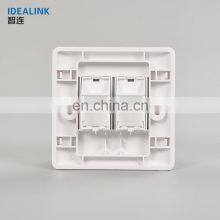 86*86mm 3m RJ45 2 Ports Network Keystone Wall Face Plate For Cat6 Cable thumbnail-5