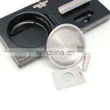 Luxury Customizedprinting Logo Diy Wood and Leather Cigar Ashtray thumbnail-4