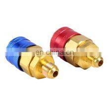 QC-12L QC-12H R134a Car A/C Manifold Charging Air Conditioner Refrigeration Refrigerant Brass Adapters Quick Coupler thumbnail-2