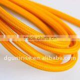 Yellow Nylon Textile Lamp Power Cord Plug