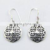 Sterling Silver Celtic Flower Knot Dangle Earrings thumbnail-1