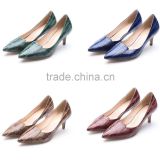 Multi color as you want china wholesale low heels women shoes pointed toe low heel women pumps shoes