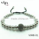 2016 Latest Round Bead Beaded Bracelet and Handmade Macrame Adjustable Rope Bracelet thumbnail-1