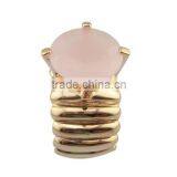 Fashion Rose Quartz/silver Jewelry Ring thumbnail-1