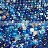 10mm Natural Blue Color Faceted Round Agate Beads Gemostone Beads With Vein thumbnail-4