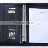 3 Ring Binder Leather a4 Hardcover File Plastic Zip Mens Leather Portfolio Folder thumbnail-1