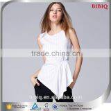 High Quality White Stripe Cotton Sexy Office Lady Blouse Design