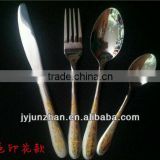 Thailand cutlery with laser logo and golden color