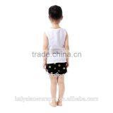 2016 Wholesale Children's Boutique Tank Top Home Wear Set Kids Clothes Set Gold Dot Shorts Baby Girl Outfit thumbnail-3
