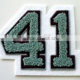 Embroidery chenille NUMBER 41/felt material/ light gree badge