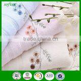 Manufacturer Wholesale 32s2 Cut Velvet Pile Towel Cotton Terry Towel With Artificial Embroidered Roses Plum Flowers thumbnail-3