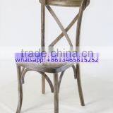 Antique Oak Natural Stackable X Back Farm Chair thumbnail-5