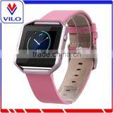 Luxury Genuine Leather Wrist Strap Watch Band For Fitbit Blaze Smart Watch+Metal Frame thumbnail-2