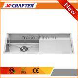 Wholesale 2 Holes Without Water Tap Stainless Steel Rectangular Single Bowl Undermount Kitchen Sink thumbnail-1